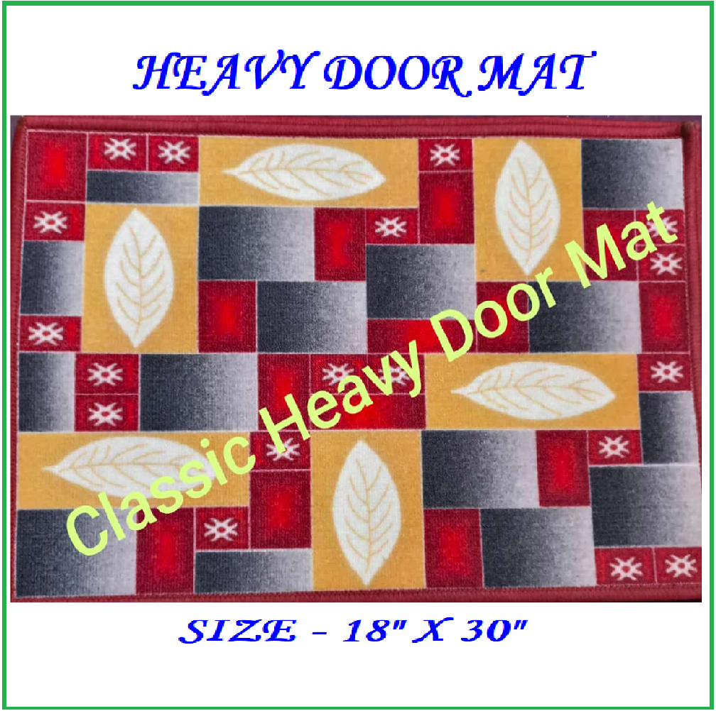 Heavy Duty Thick Entryway Door Mat with Classic Design for Indoor & Covered Door Entrances 18 inches X 30 inches Large Rectangle ( Pack - 1 )